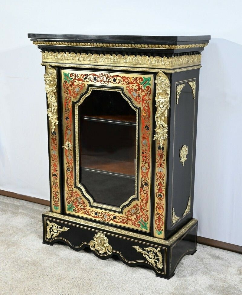 Small Showcase In Brass And Blackened Pear Tree, Napoleon III Period   Mid 19th Century photo for sale