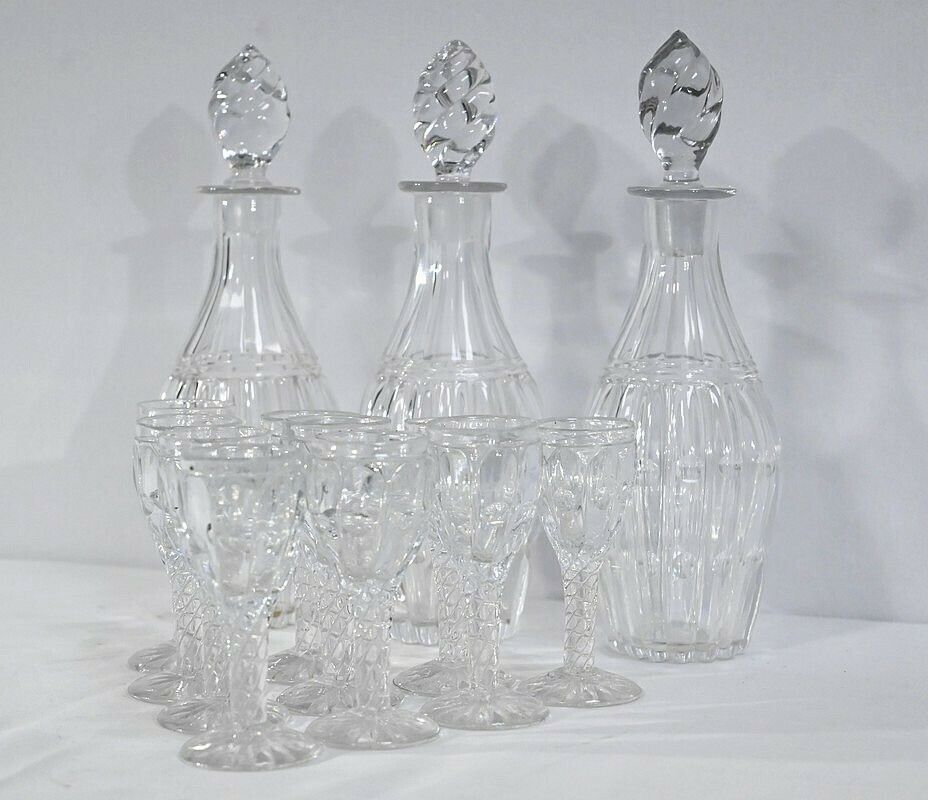 Bohemian Crystal Cabaret Service, Napoleon III Period   2nd Part Of The 19th Century photo for sale