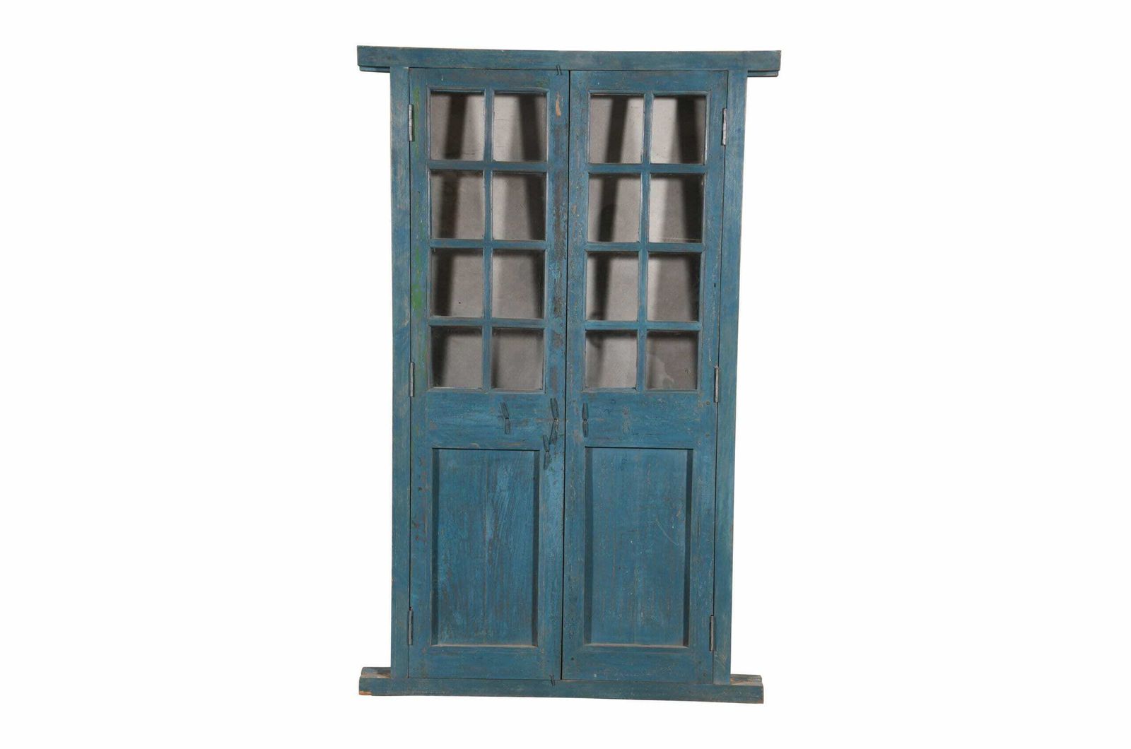 Vintage Antique Indian Teak Wood Pair Of Doors And Frame Handcrafted Architectural Salvage