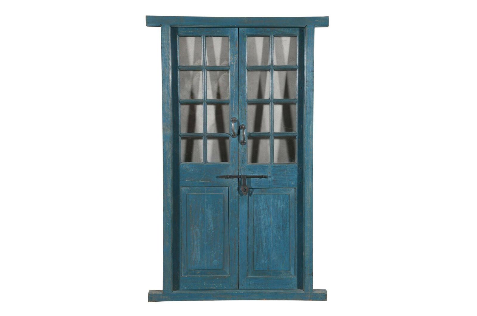 Vintage Antique Indian Teak Wood Pair Of Doors And Frame Handcrafted Architectural Salvage photo Home Fixtures
