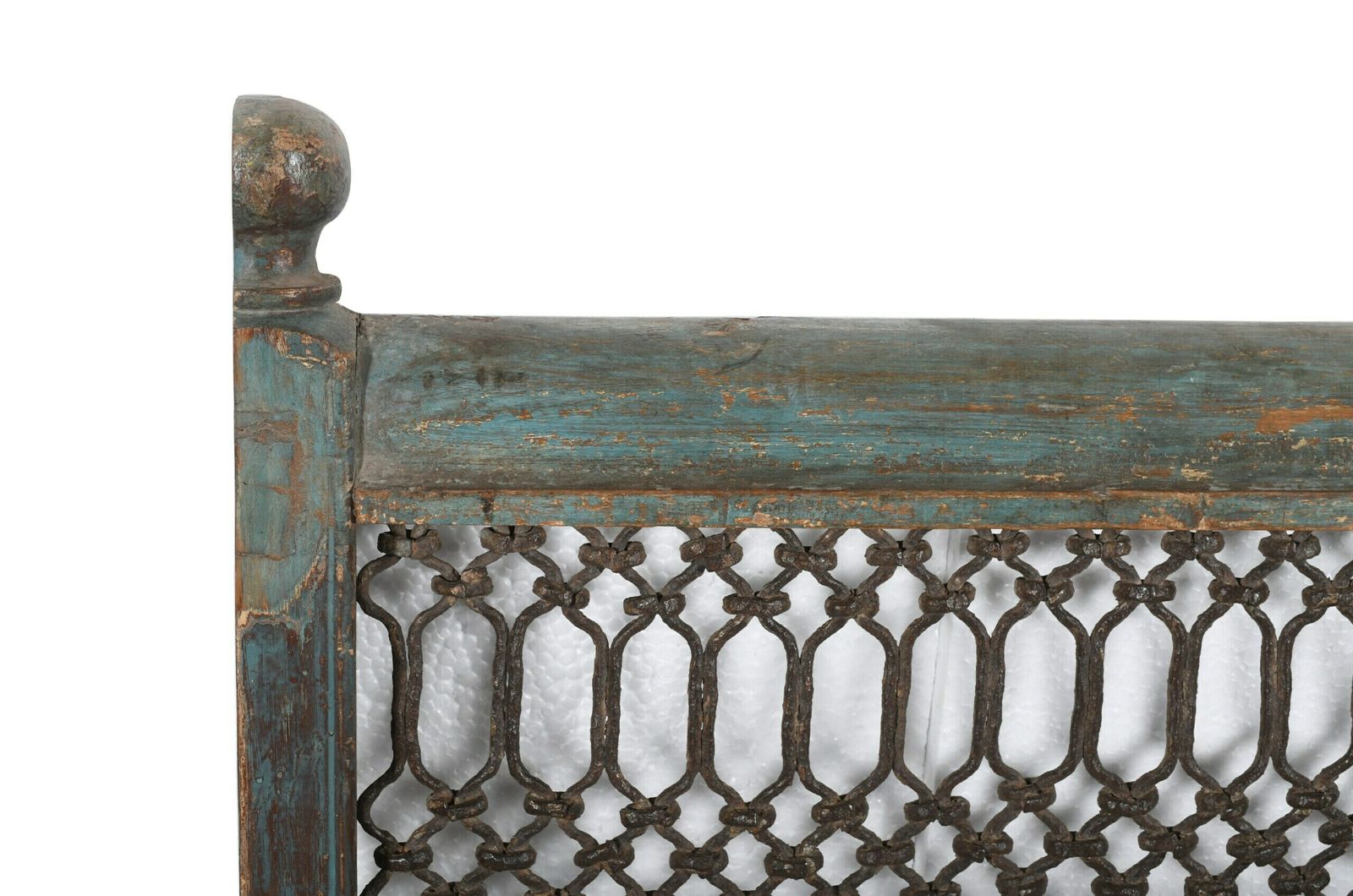 Exquisite Antique Indian Teak Wood And Iron Bannister   Vintage Architectural Salvage, Handcrafted Artistry photo for sale