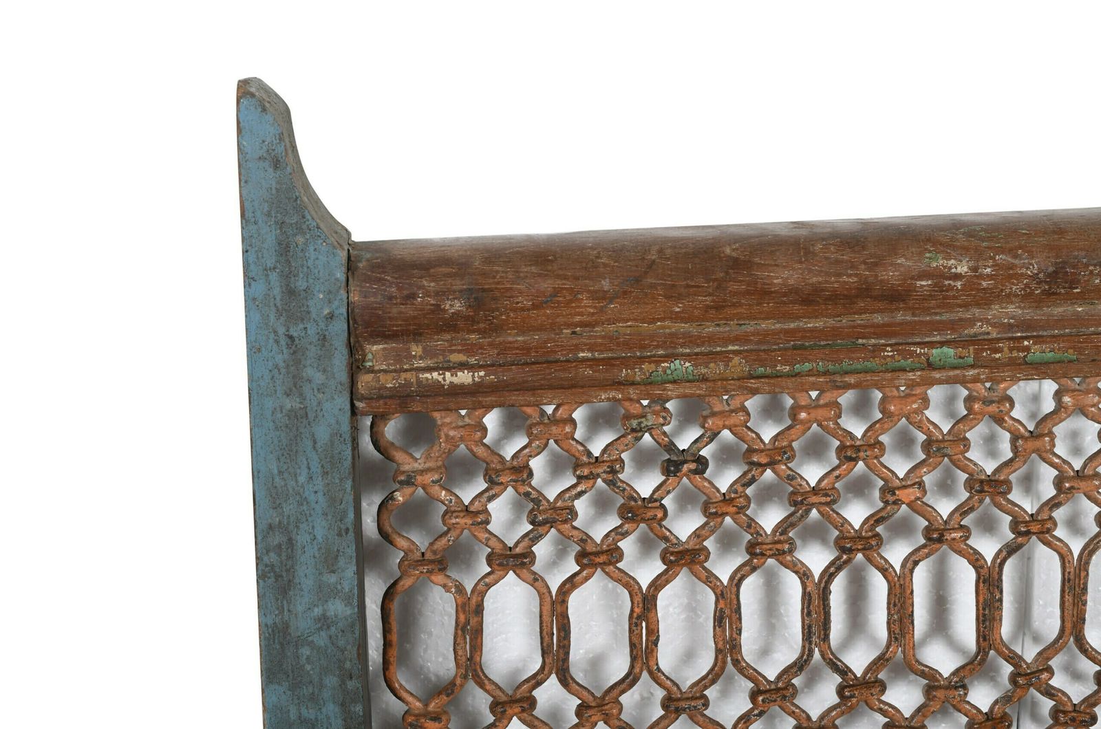 Exquisite Antique Indian Teak Wood And Iron Bannister   Vintage Architectural Salvage, Handcrafted Artistry photo for sale