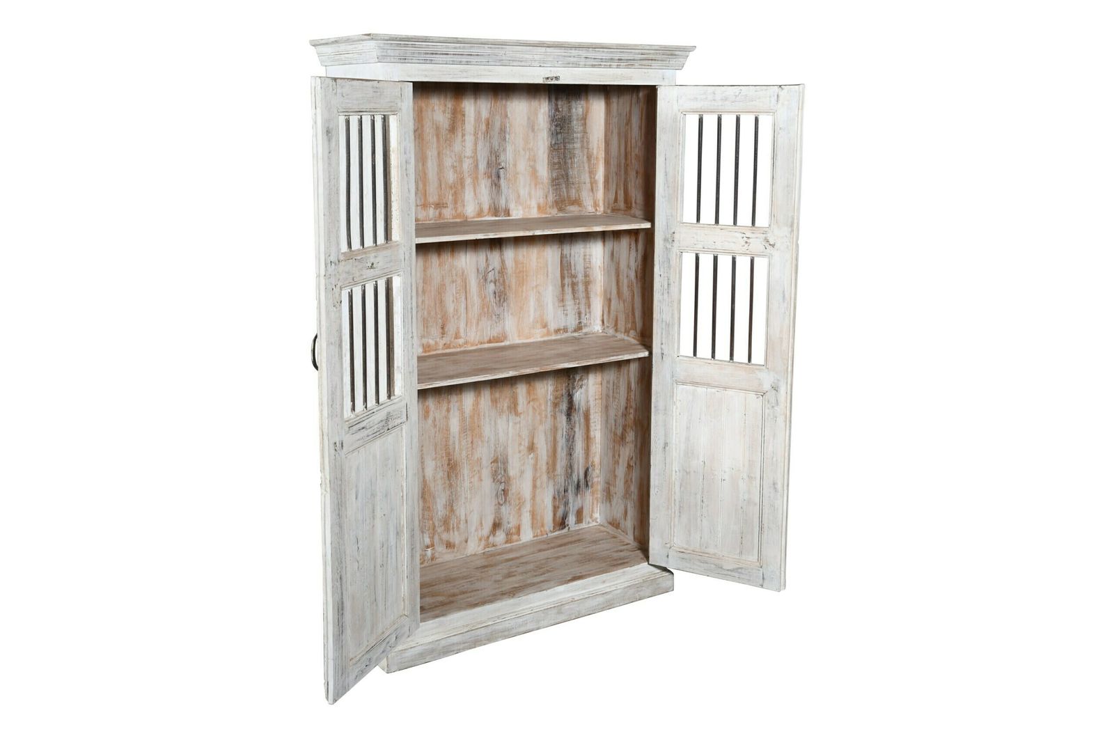 Authentic Indian Teak Wood Reclaimed Pinjara Cupboard   Vintage Storage Furniture, Handcrafted Artistry photo Furniture