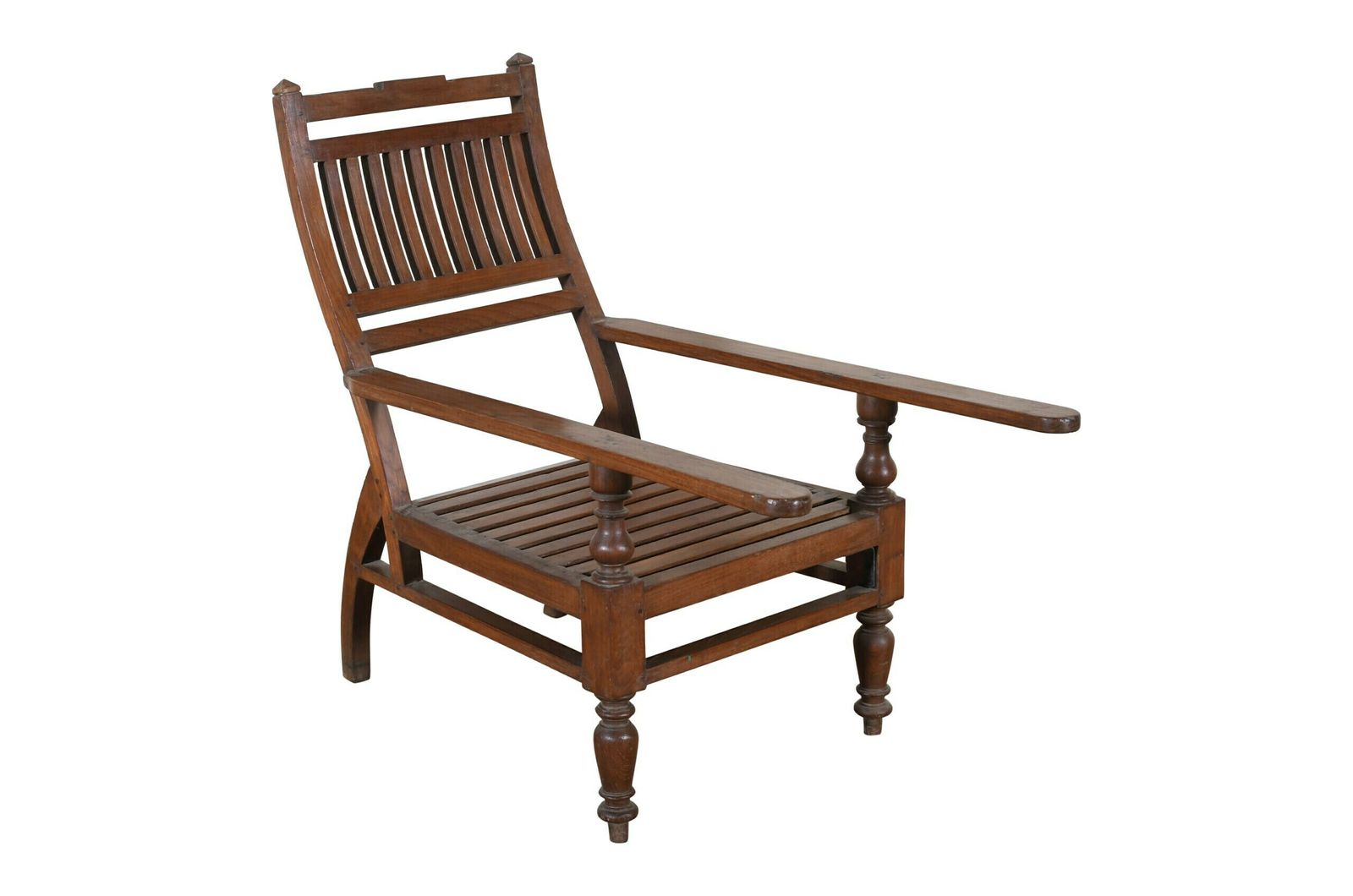 Authentic Antique Indian Teak Wood Veranda Plantation Chair | Vintage Rustic Seating | Handcrafted Ethnic Décor