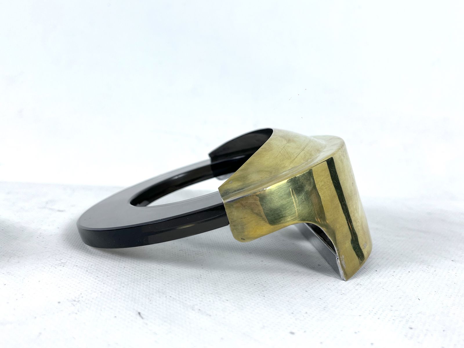 photo furniture Mid Century Modern Pair Of Brass And Thick Smoked Glass Sconces. Italy 1970s