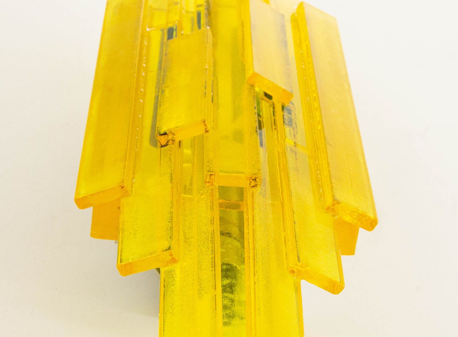 Pair Of Yellow Acrylic Wall Lamps By Claus Bolby For Cebo Industri, 1960s photo for sale