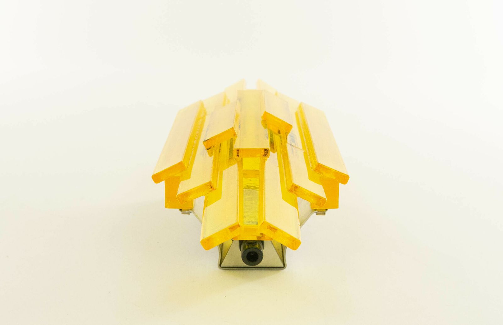 Pair Of Yellow Acrylic Wall Lamps By Claus Bolby For Cebo Industri, 1960s photo vinterior