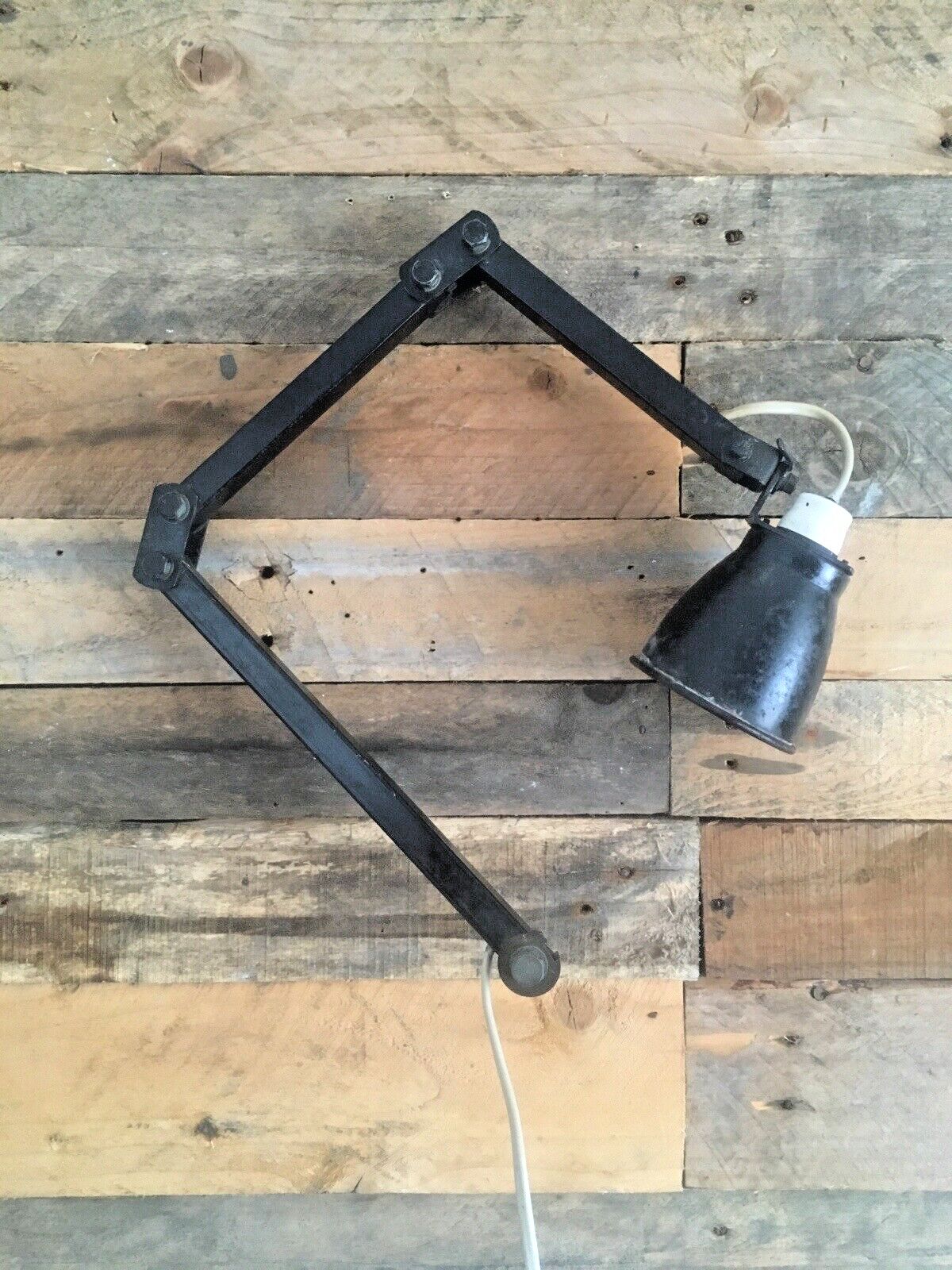 Genuine 50's Factory Memlite Anglepoise Industrial Desk Wall Light Lamp Maclamp