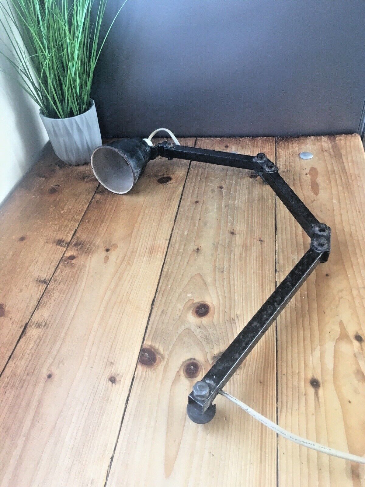 Genuine 50's Factory Memlite Anglepoise Industrial Desk Wall Light Lamp Maclamp photo buy