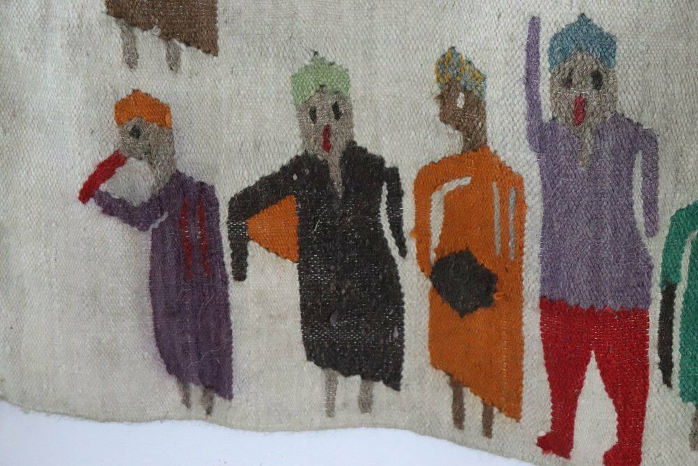 Handmade Israeli Wall Tapestry Or Wall Rug, 1930s photo for sale