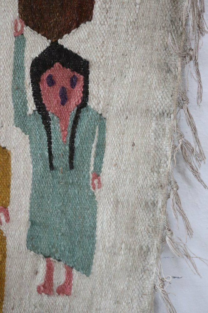 Handmade Israeli Wall Tapestry Or Wall Rug, 1930s photo Art