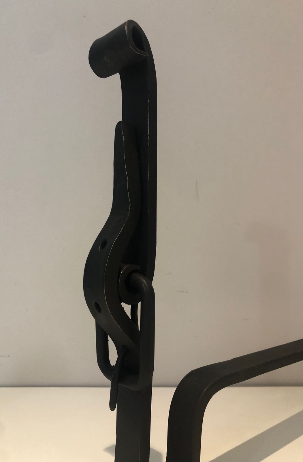 Pair Of Wrought Iron Belt Andirons photo vinterior