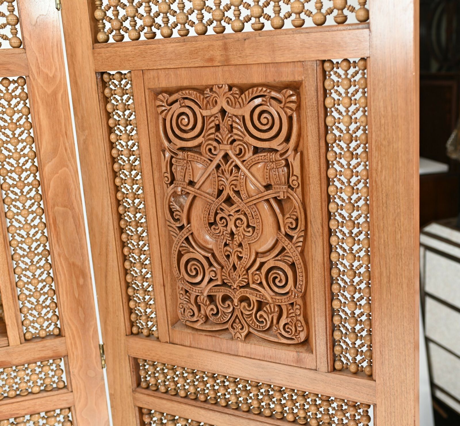 Damascan Inlay Screen Room Divider Arabic 1930s photo for sale
