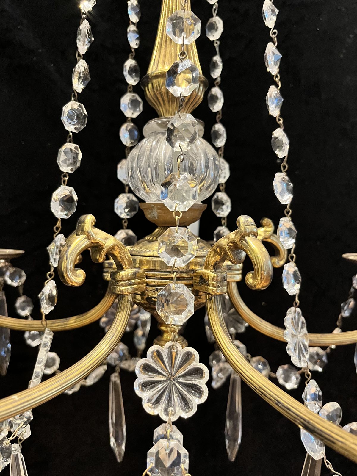 photo for sale A Pair Of French Five Light Antique Chandeliers. Cr675. £1350