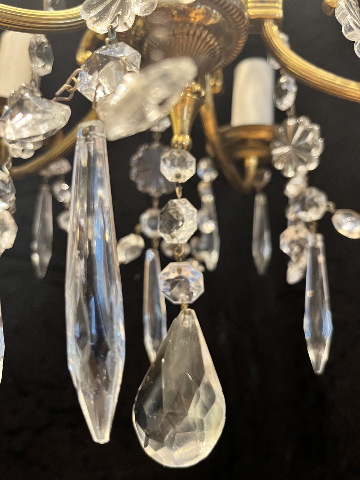 photo buy A Pair Of French Five Light Antique Chandeliers. Cr675. £1350