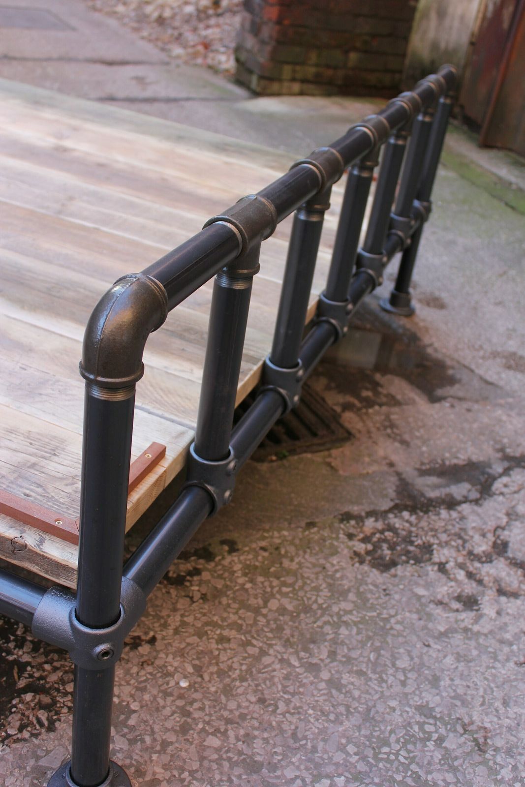Justin Chunky Dark Steel Pipe And Industrial Scaffolding Fittings Kingsize Bed Frame   Bespoke Industrial Furniture photo vintage