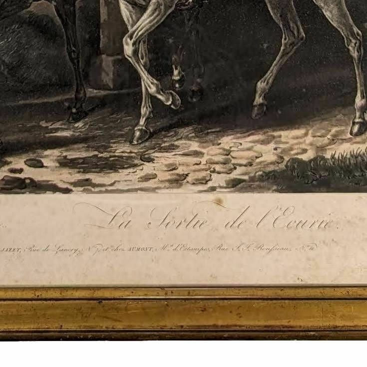 Old Engraving Entitled La Route De Poissy From The 19th Century photo Art