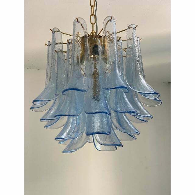 Contemporary Blue “Selle” Murano Glass Chandelier photo for sale