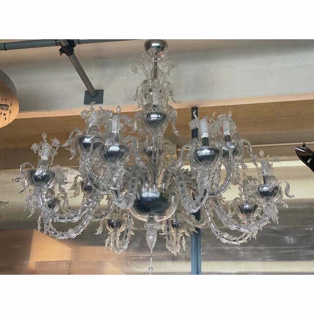 photo for sale Contemporary "Ca Rezzonico" With Flowers And Leaves Murano Glass Chandelier