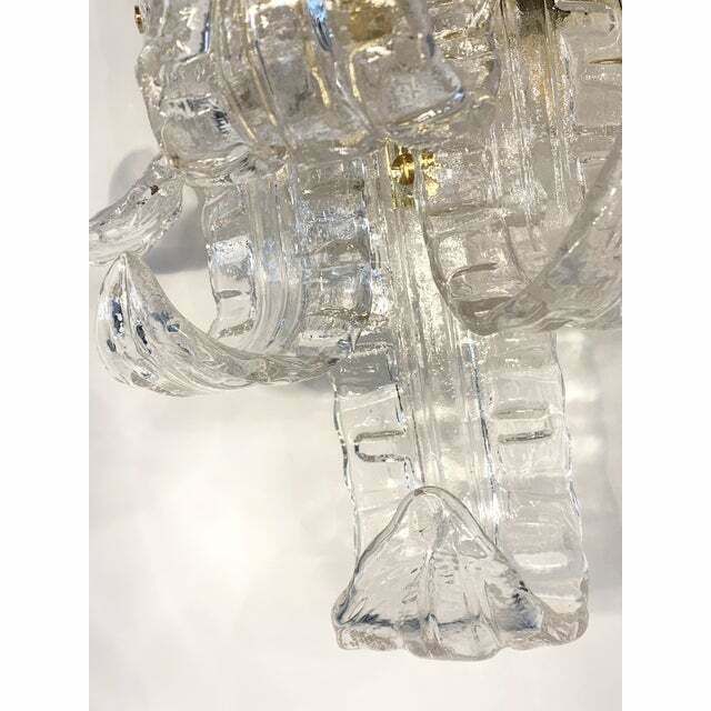 Contemporary Transparent "Lingue" Murano Glass Wall Lamp In Barovier Style photo for sale