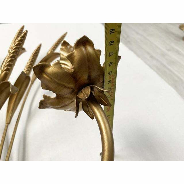 Contemporary Gold Florentine Wrought Iron Ears Wall Lamp photo vintage