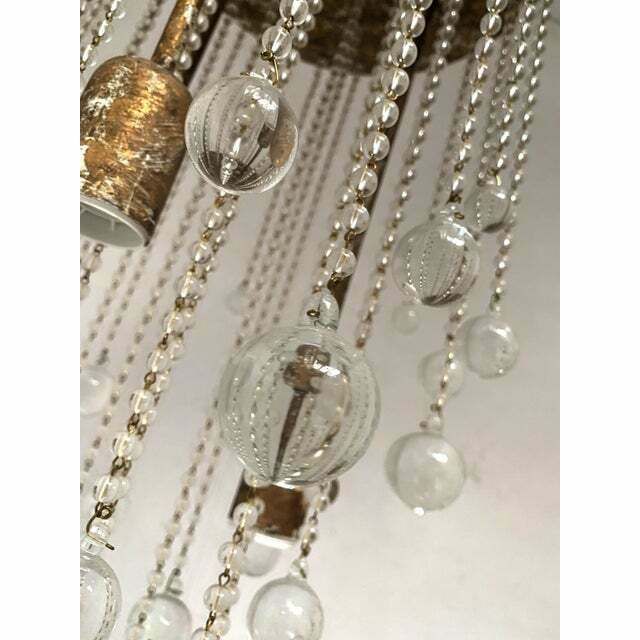 Contemporary Cascade Of Transparent Cristals Murano Glass Chandelier photo vinterior
