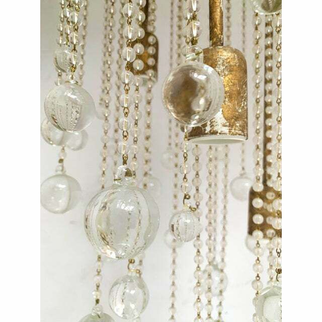 Contemporary Cascade Of Transparent Cristals Murano Glass Chandelier photo vintage