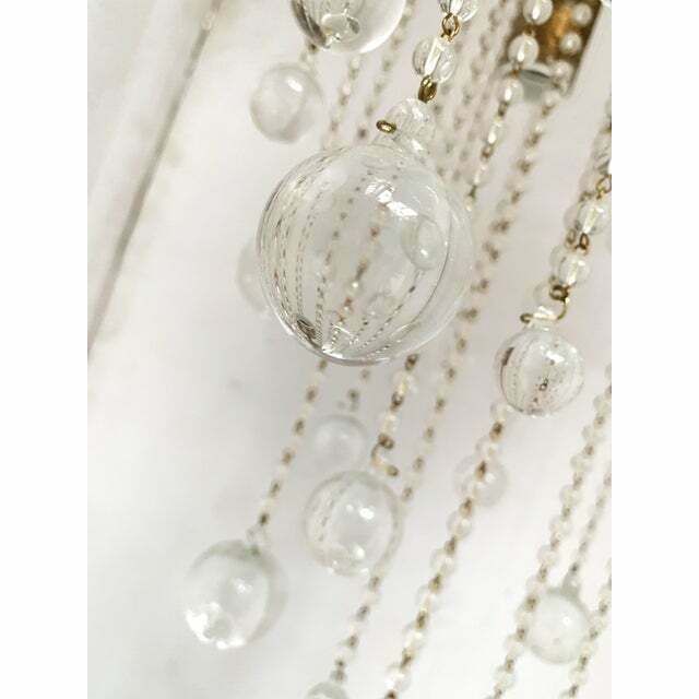 Contemporary Ivory Florentine Iron And Crystals Chandelier photo for sale