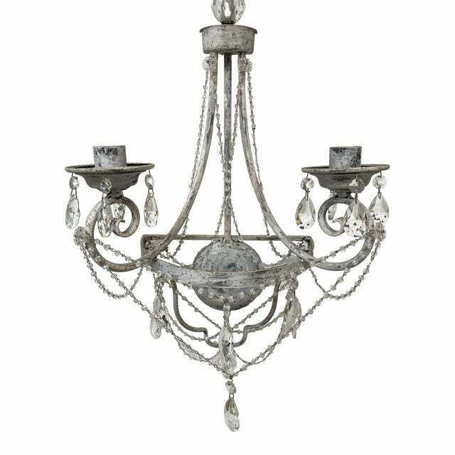 Contemporary Florentine Wrought Iron Wall Lamp With Crystals photo vinterior
