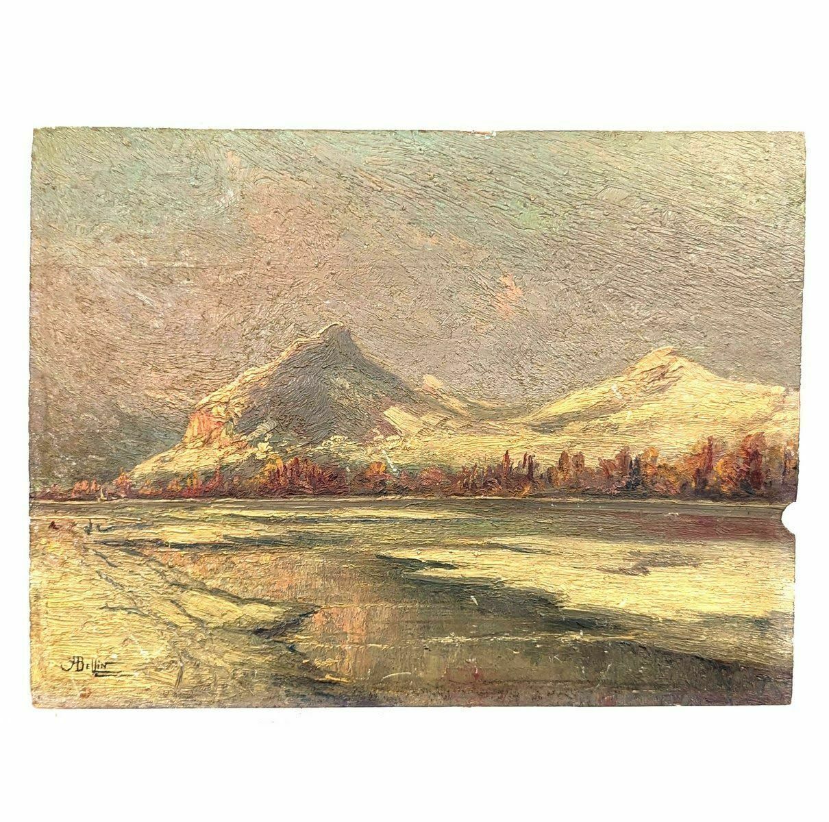 Oil On Canvas French School 20th Century Mountain Landscape