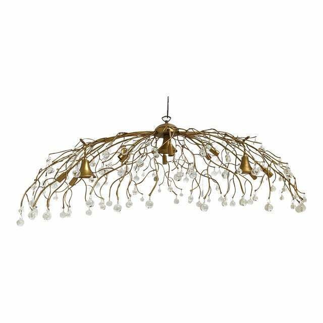 Contemporary Oval Gold Boughs And Cristals Chandelier photo vintage