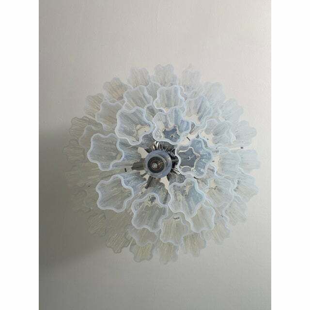 photo for sale Contemporary Opalino Murano Glass "Tronchi" Chandelier