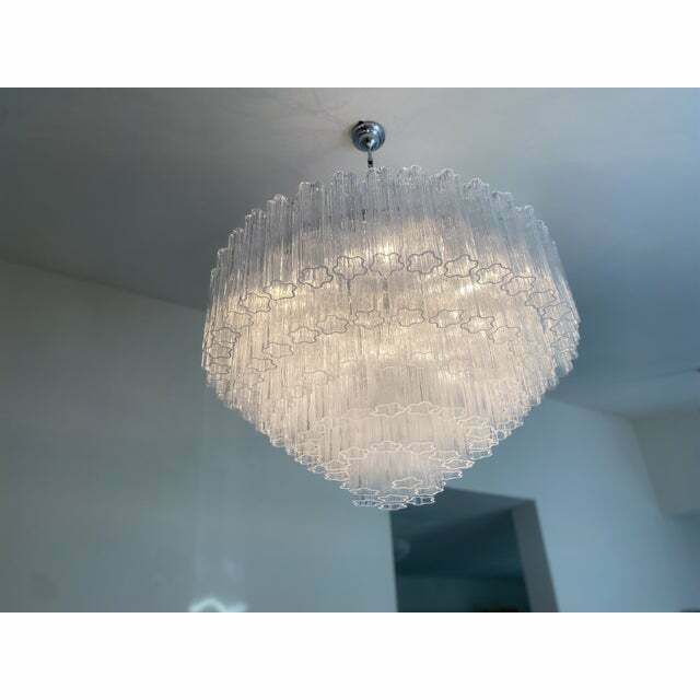 Contemporary Transparent "Tronchi" Murano Glass Chandelier In Venini Style photo 10664.0