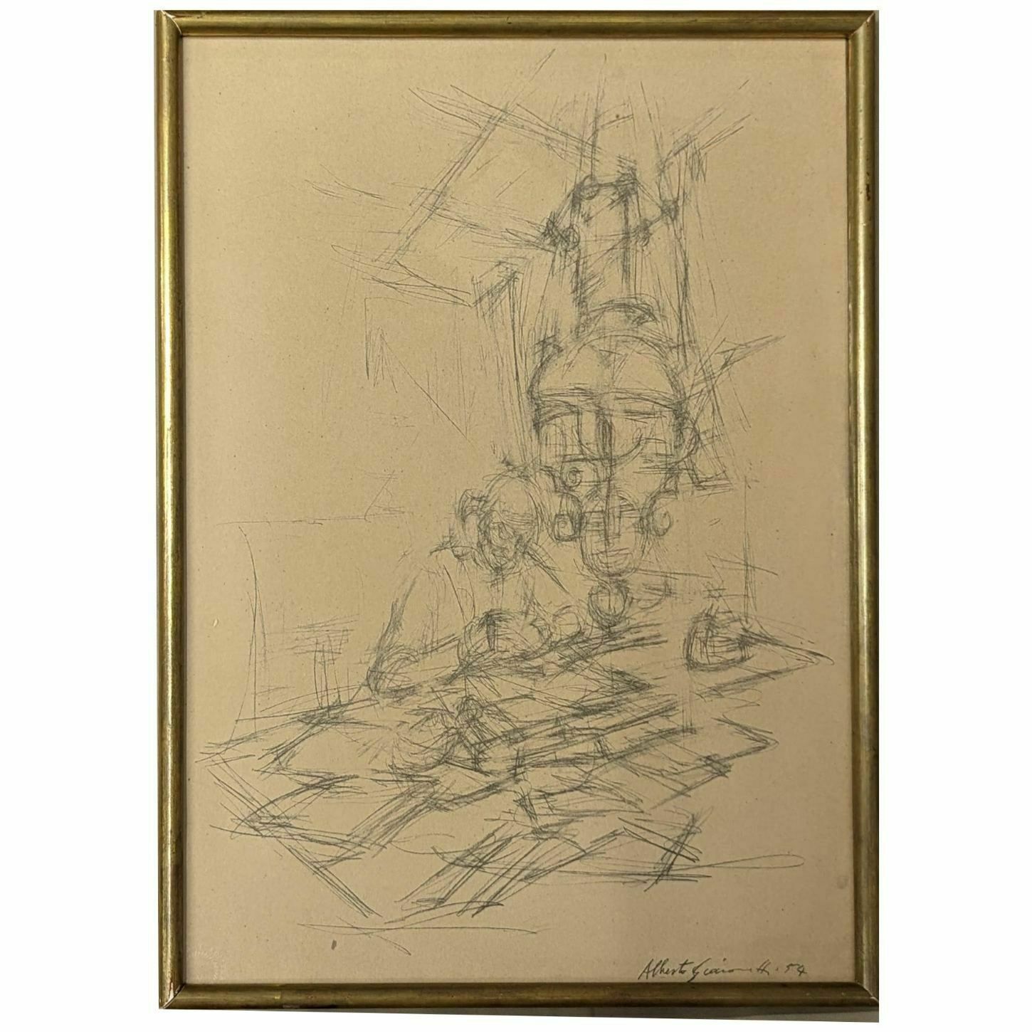 Lithograph By Alberto Giacometti Maeght Foundation Stamp