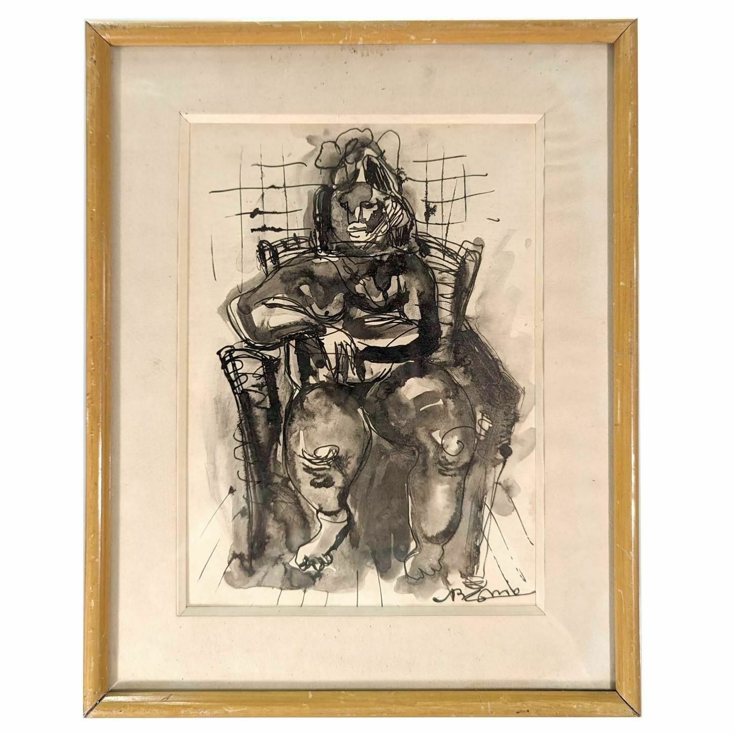 Abstract Character Wash Drawing