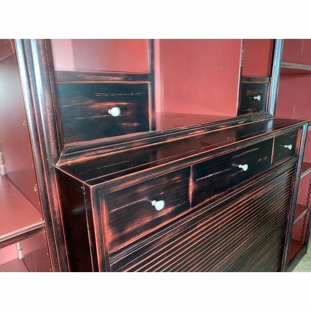 1980s Classic Bookcase Of High Italian Craftsmanship From The 80s With Tv Shelf Or Bar photo for sale