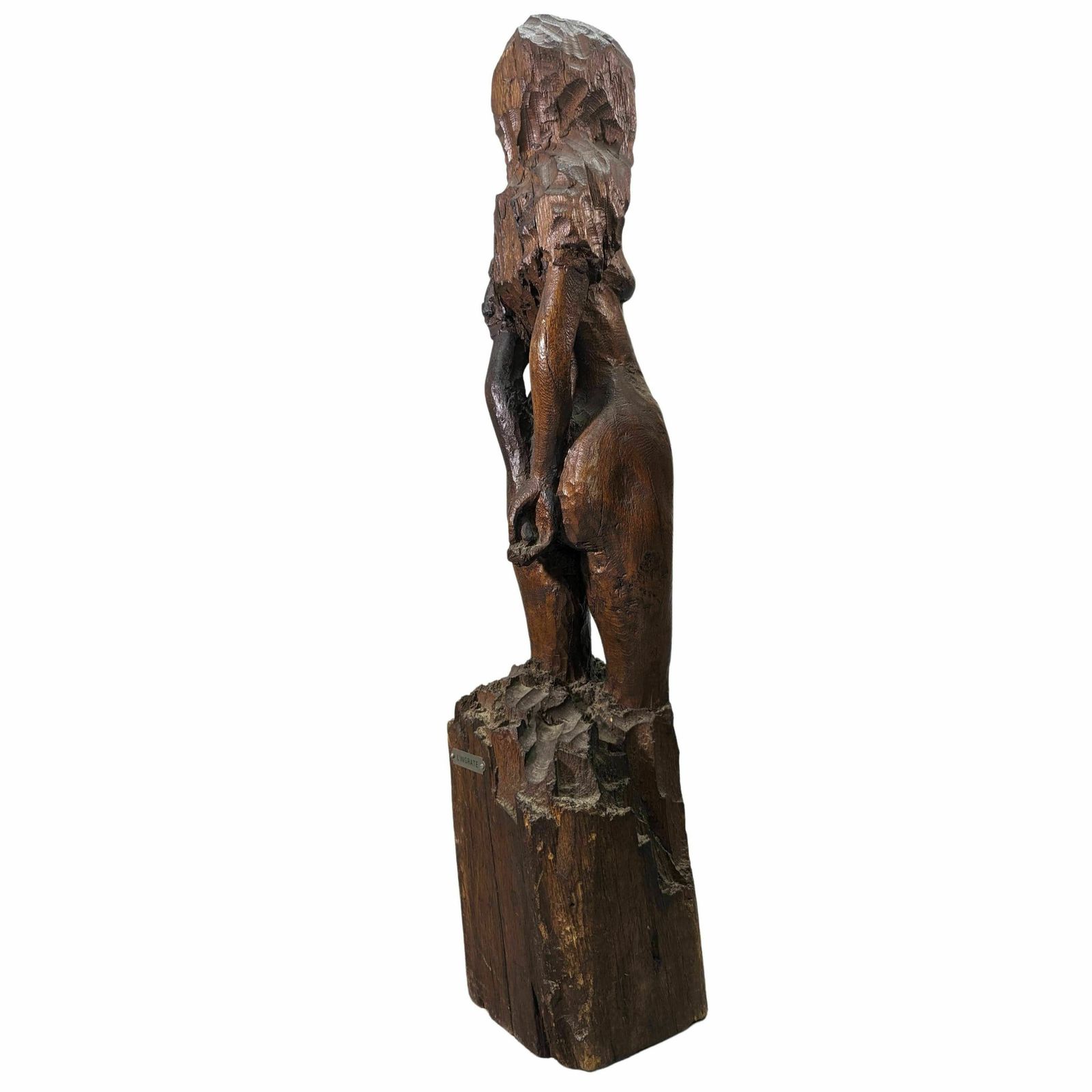 Wooden Sculpture Titled The Ungrateful Late 19th 20th Century photo Art