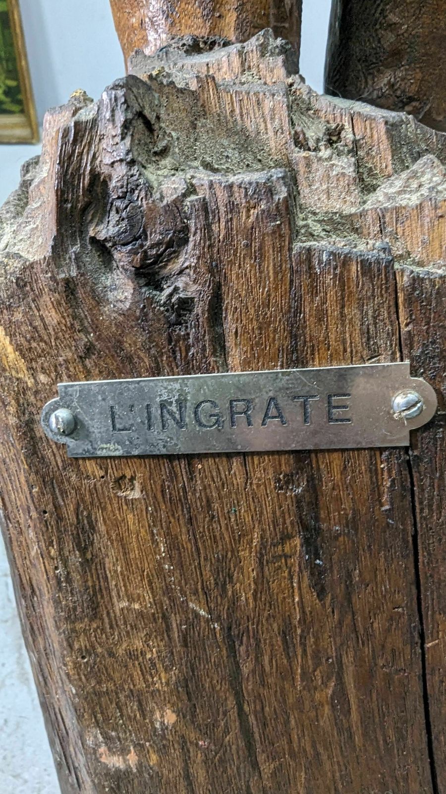Wooden Sculpture Titled The Ungrateful Late 19th 20th Century photo buy