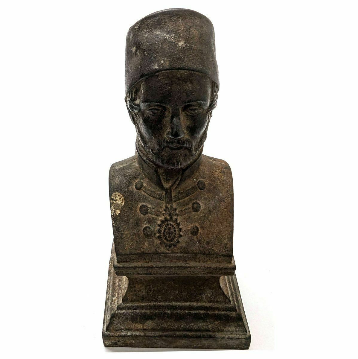 Pair Of Small Cast Iron Andirons With Mamelukes photo vinterior