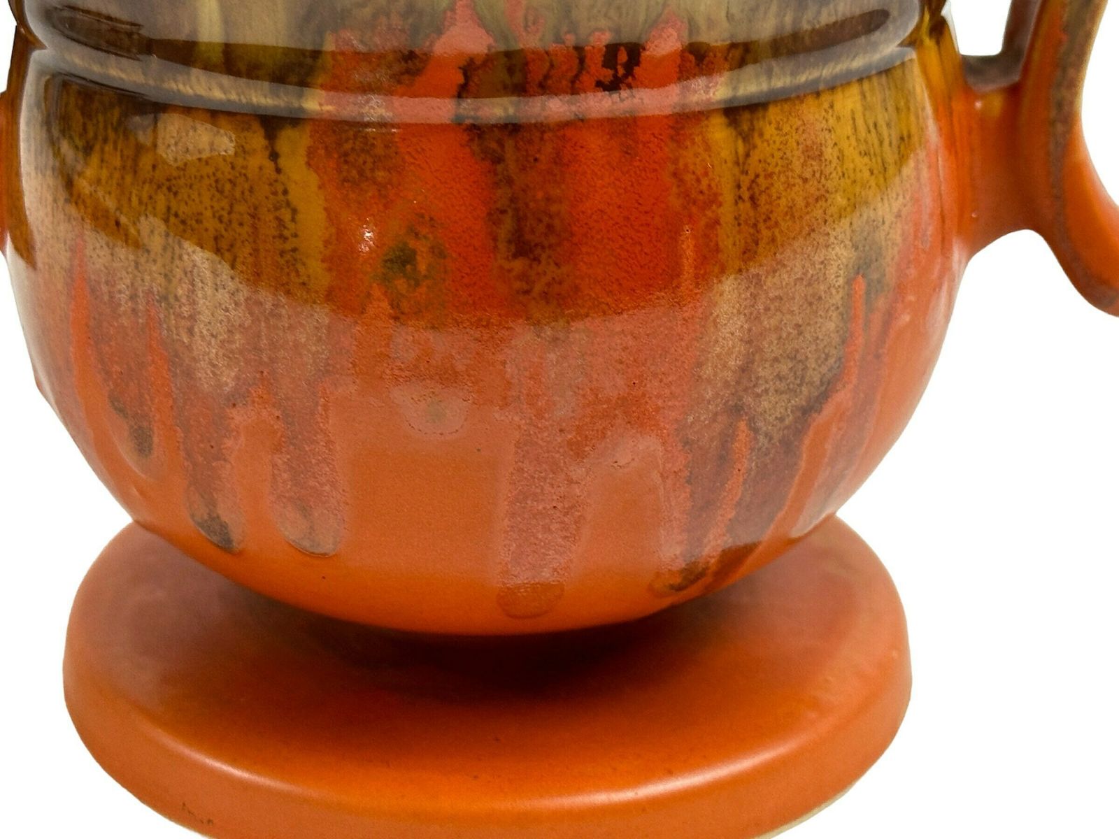 Dümler & Breiden, West Germany Vase, Art Deco Form With Running Glaze. Beige, Yellow And Orange photo furniture