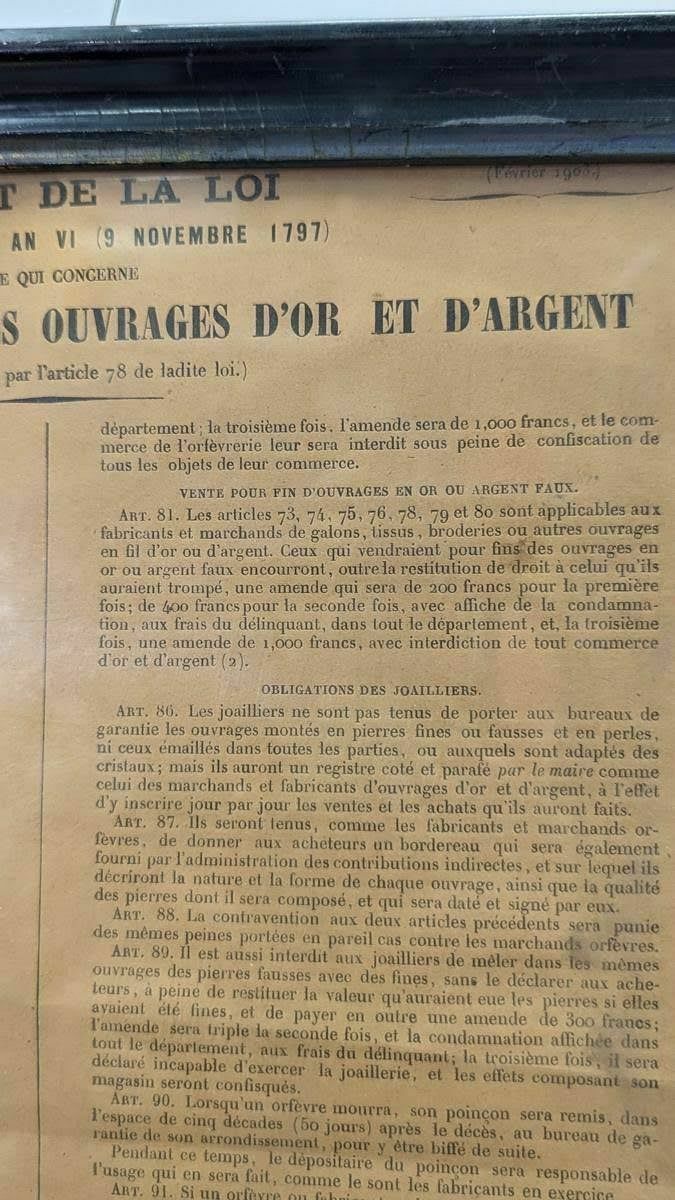 Printed Poster Of The Law Of 19 Brumaire Year VI (1797) photo Art