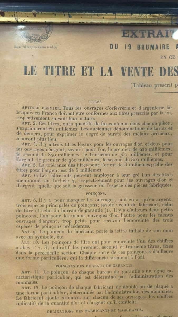 Printed Poster Of The Law Of 19 Brumaire Year VI (1797) photo 130.0