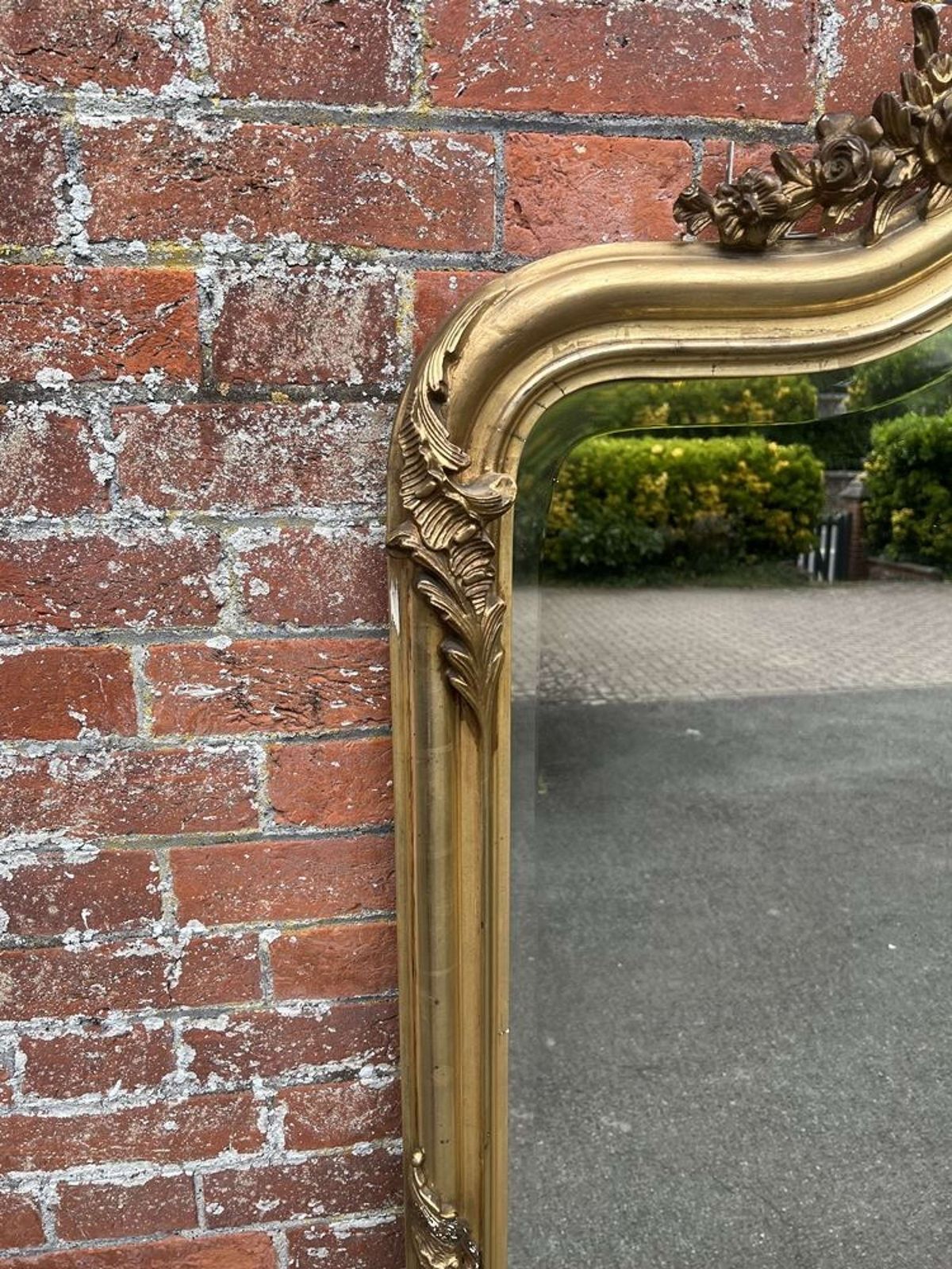 A Spectacular Large Antique French 19th C Shaped Top Gilt Mirror. photo furniture