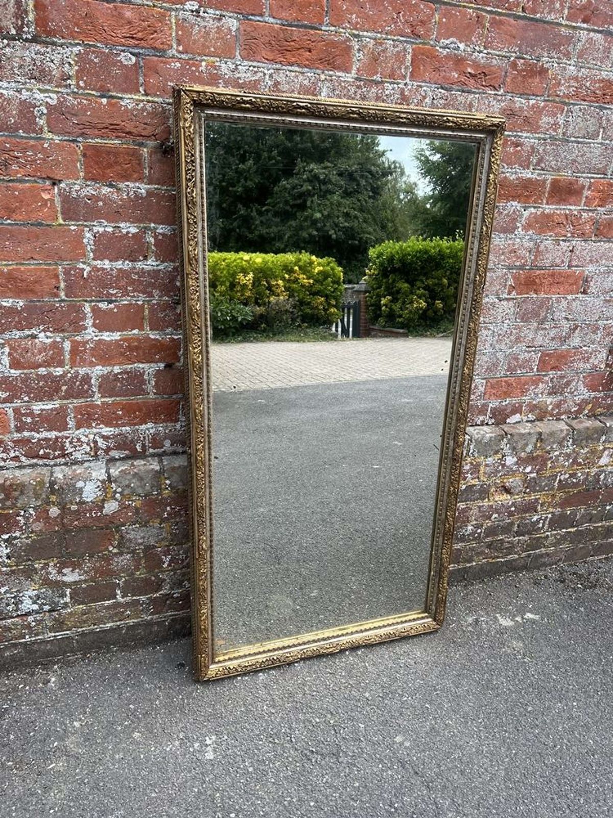 A Delightful Good Size Antique French 19th C Silver/Gilt Framed Mirror