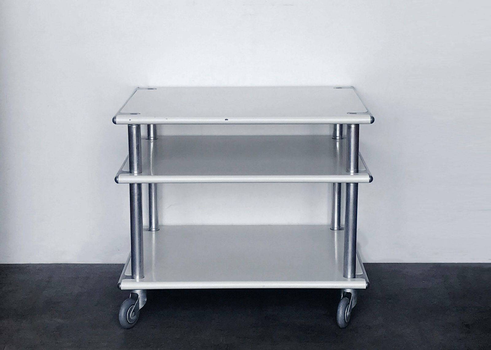 Rare Vintage Lacquered Steel Coffee Table / Media Trolley By Habitat photo for sale
