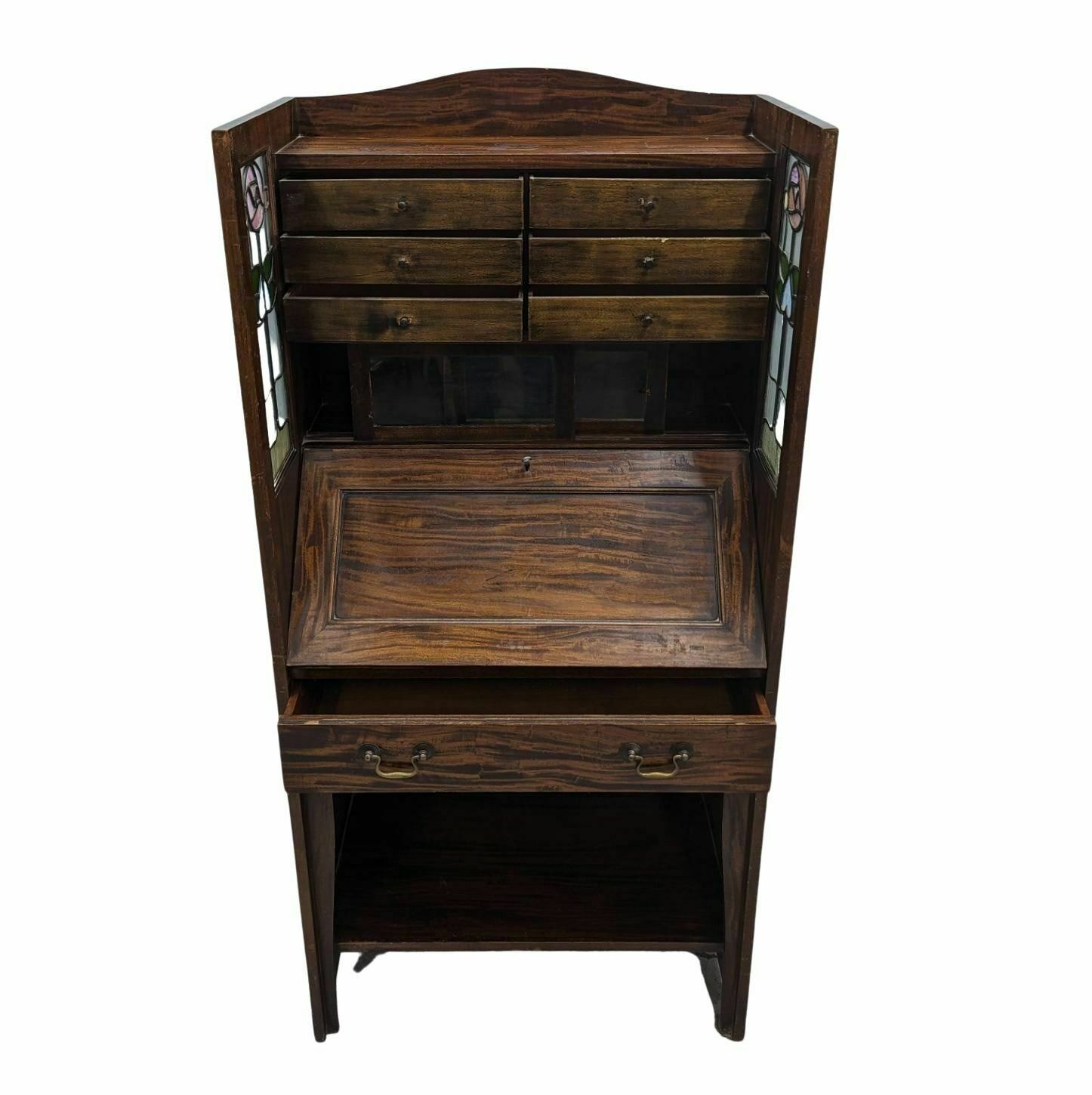 Secretaire In Art Nouveau Rosewood With Stained Glass photo Furniture
