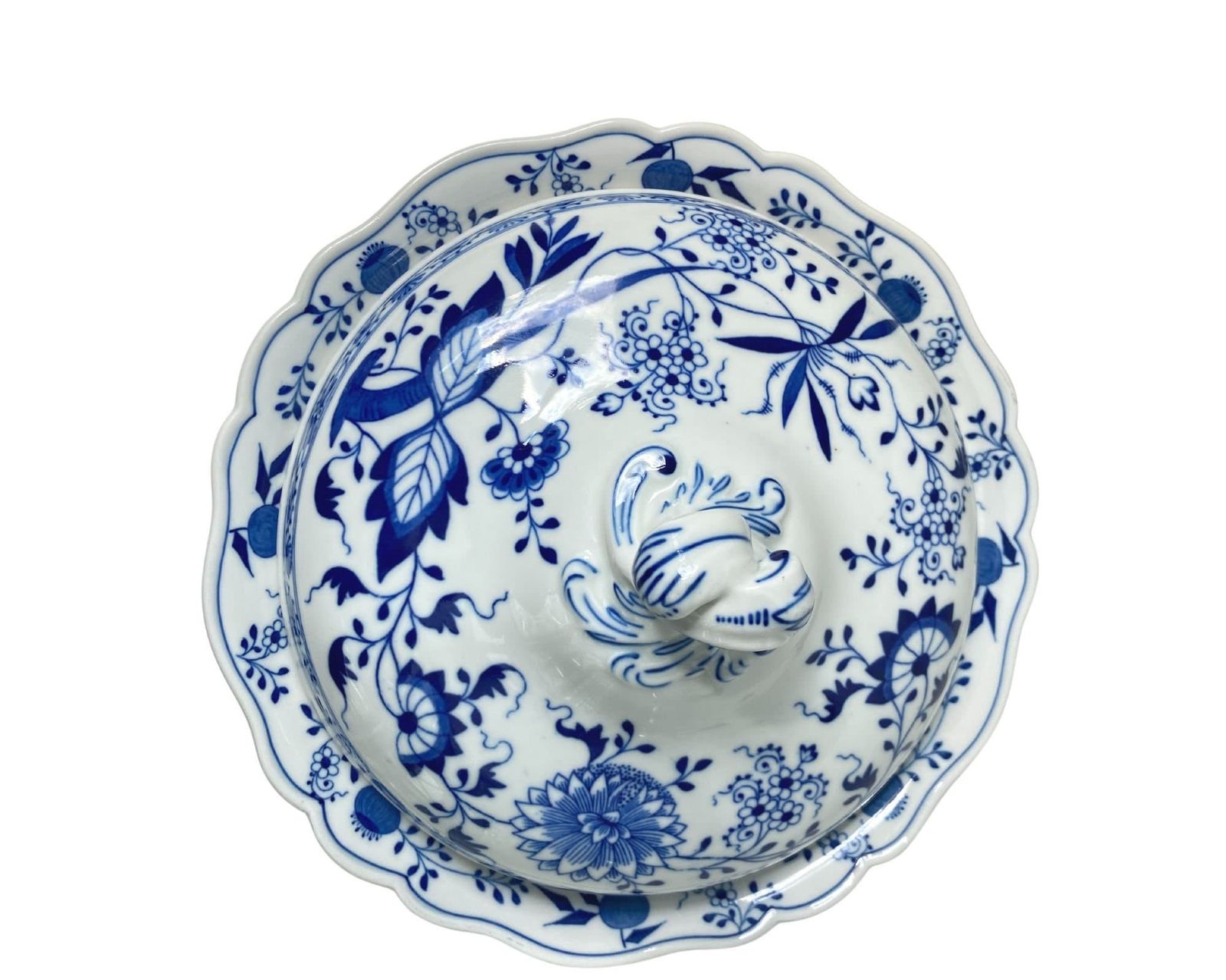 Antiek Porseleinen Ronde Terrine | Blauw Uien | Hutschenreuther Selb | Ca. 1935 photo buy