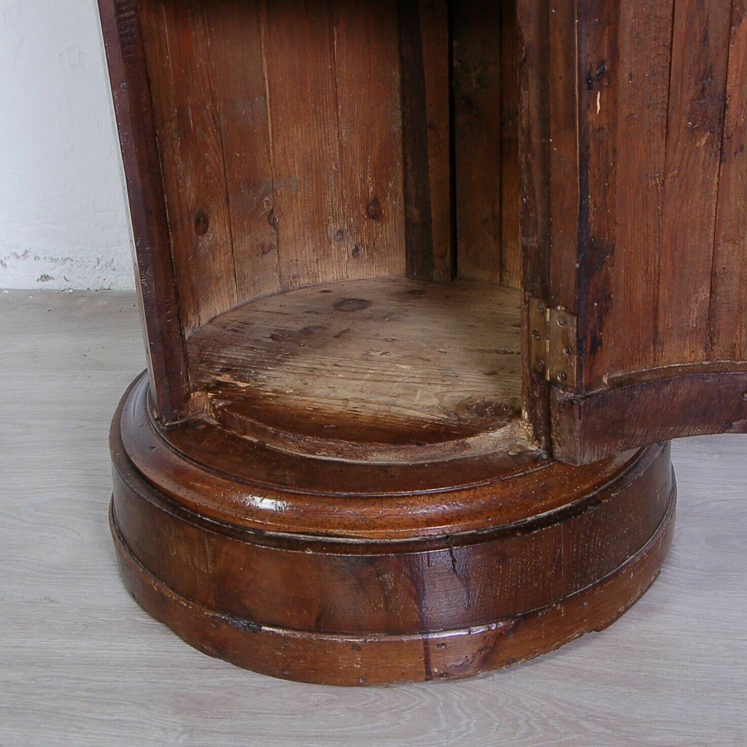 photo for sale Wooden Column Bedside Table Empire Trestle Cylinder Cabinet With Mid 19th Century Door