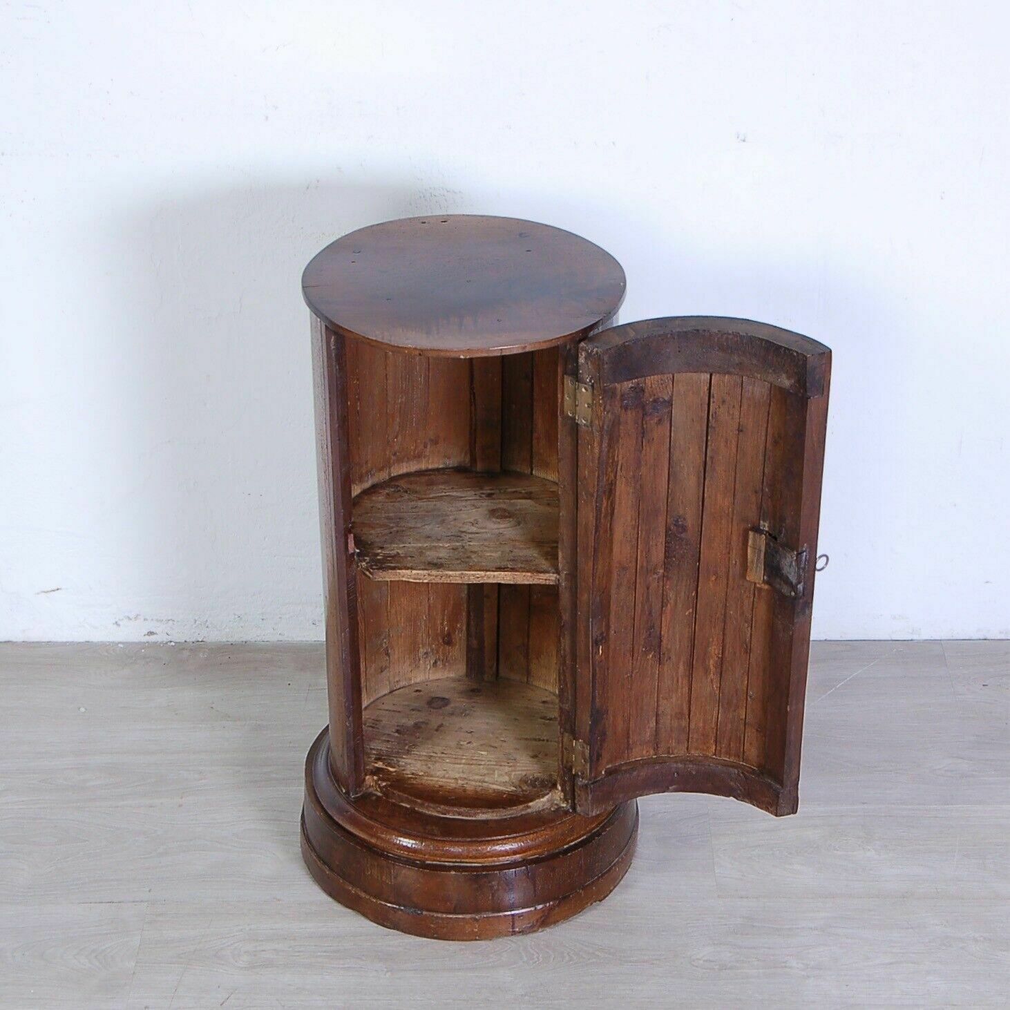 photo buy Wooden Column Bedside Table Empire Trestle Cylinder Cabinet With Mid 19th Century Door