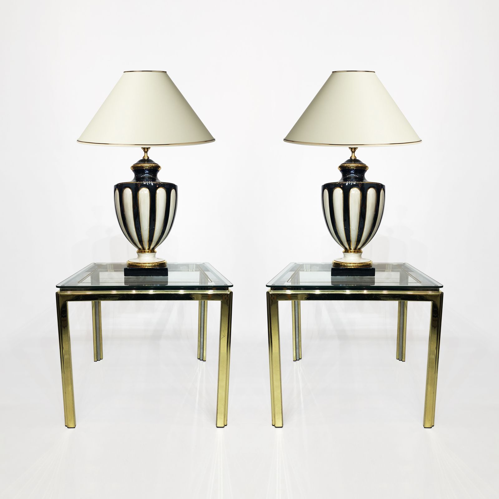 1970s Brass And Chrome Side Tables Renato Zevi Glass photo furniture
